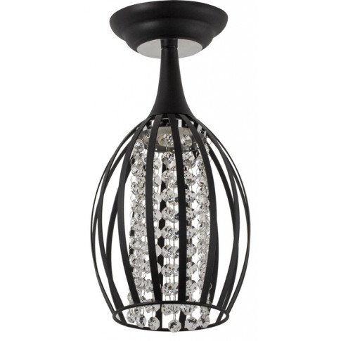 Czarna lampa sufitowa EXX127-Brylano z kryształkami