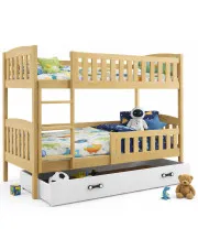 Piętrowe łóżko dla dzieci z białą szufladą 90x200 - Vober 3X w sklepie Edinos.pl
