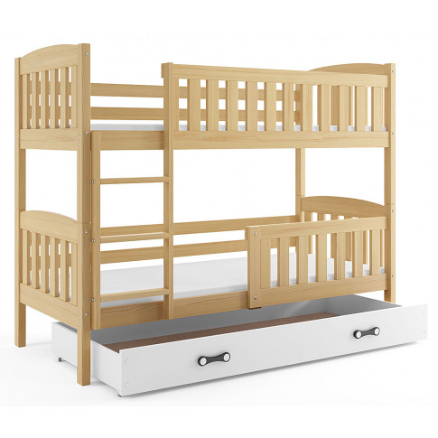 Sosnowe łóżeczko dziecięce z białą szufladą Celinda