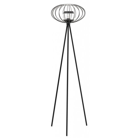Czarna druciana lampa podłogowa EXX145-Sofis w stylu loftowym