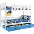 Łóżko piętrowe z niebieską szufladą 90x190 Tello 2X