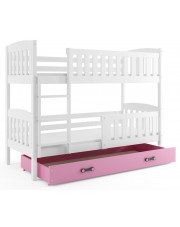 Piętrowe łóżko dla dzieci z różową szufladą 80x190 - Elize 2X w sklepie Edinos.pl