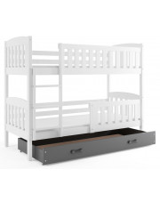 Drewniane łóżko dla dzieci z szarą szufladą 80x190 - Elize 2X w sklepie Edinos.pl
