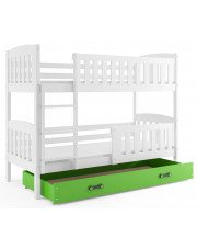 Dziecięce łóżko piętrowe z zieloną szufladą 80x190 - Elize 2X w sklepie Edinos.pl