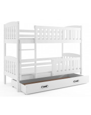 Białe piętrowe łóżko dla dzieci 90x200 - Elize 3X
