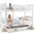 Białe piętrowe wspólne łóżko dla rodzeństwa z szufladą 90x200 - Tello 3X