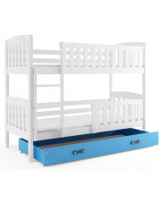 Drewniane łóżko z niebieską szufladą 90x200 - Elize 3X w sklepie Edinos.pl