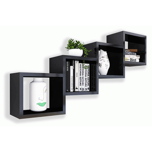 Czarna skandynawska półka na książki Ritta