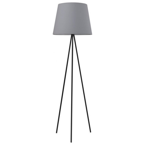 Czarno-szara lampa stojąca EXX153-Eriva ze stożkowym abażurem