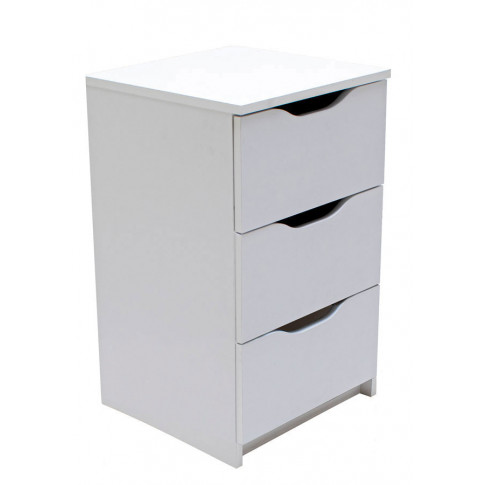 Biała minimalistyczna szafka z szufladami Dagma 3X