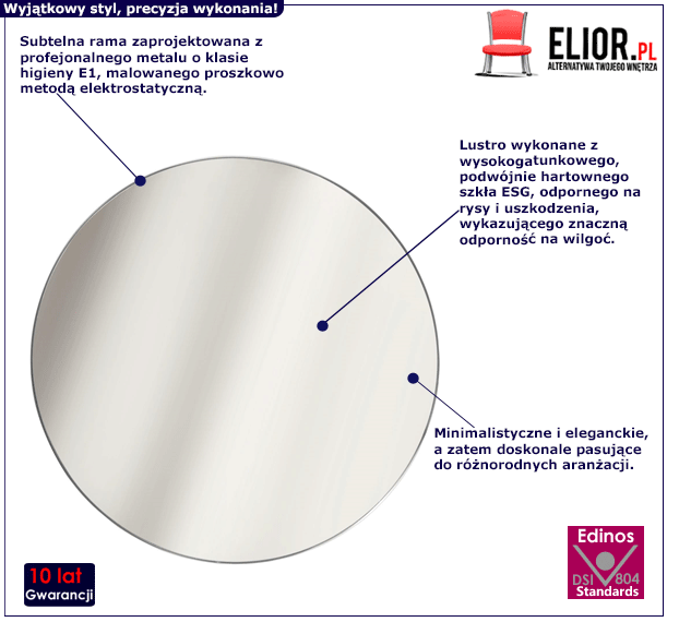 Minimalistyczne lustro Osso - do salonu