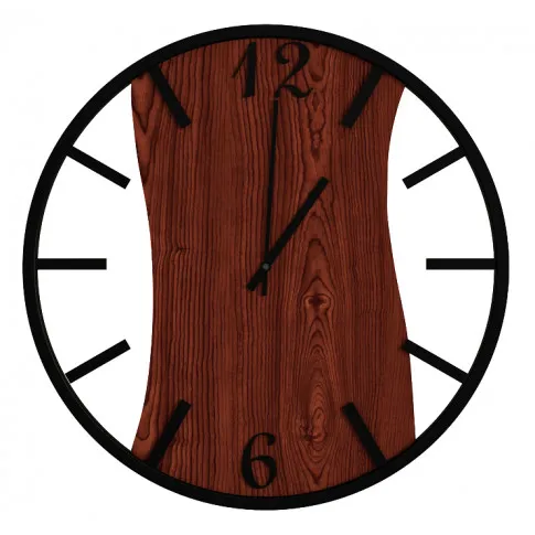 Nowoczesny zegar z sosny w odcieniu palisander Solaris