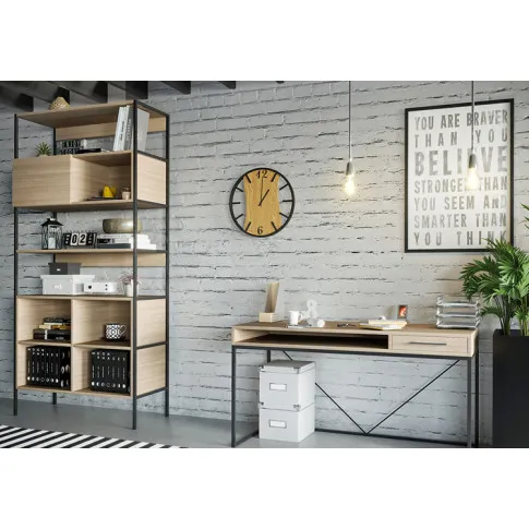 Wizualizacja aranżacji z zegarem loftowym Solaris