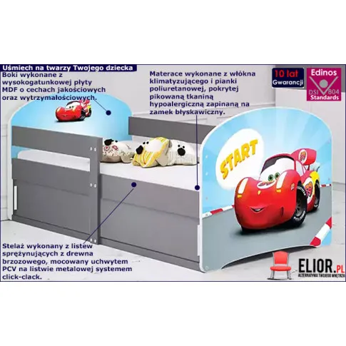 Łóżko dla chłopca ze schowkiem Delmo