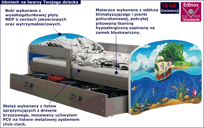 Łóżeczko pojedyncze dla dziecka Delmo