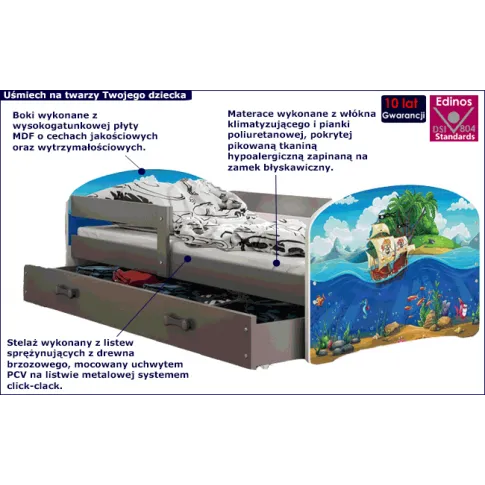 Łóżko z motywem piratów Delmo info