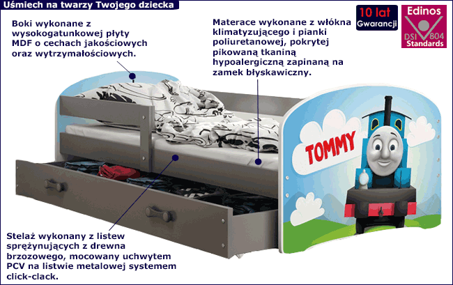 Łóżeczko pojedyncze dla dziecka Delmo