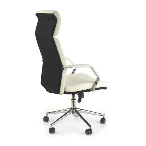 Fotografia Biały fotel obrotowy do gabinetu tapicerowany - Iveros z kategorii Fotele obrotowe