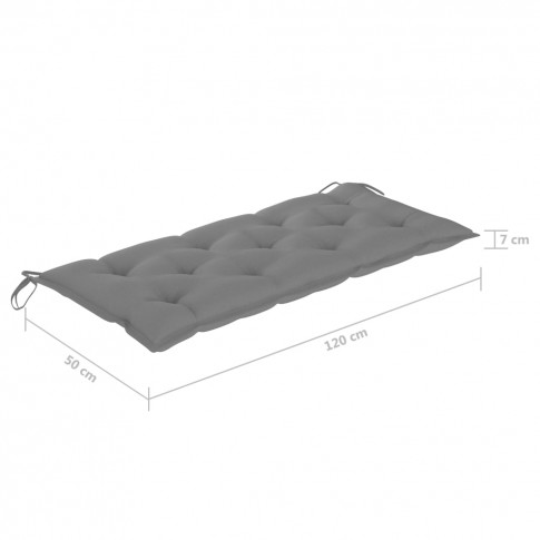Wymiary szarej poduszki do huśtawki ogrodowej Paloma 2X