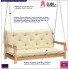 Drewniania huśtawka z kremową poduszką Paloma 2X infografika