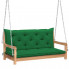 Drewniana huśtawka z zieloną poduszką - Paloma 2X
