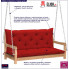 Dewniana huśtawka z czerwoną poduszką Paloma 2x infografika