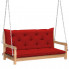Drewniana huśtawka z czerwoną poduszką - Paloma 2X