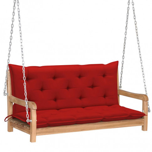 Drewniana huśtawka z czerwoną poduszką Paloma 2x