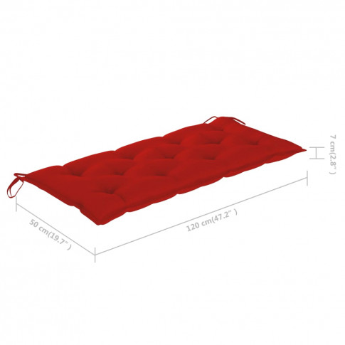 Wymiary czerwonej poduszki do huśtawki ogrodowej Paloma 2X