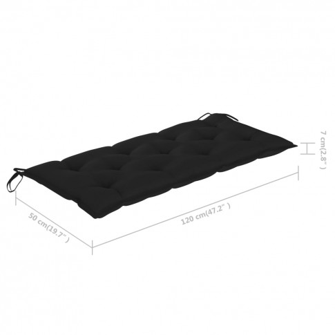 Wymiary czarnej poduszki do huśtawki ogrodowej Paloma 2X