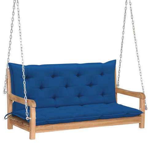 Drewniana huśtawka z niebieską poduszką Paloma 2x
