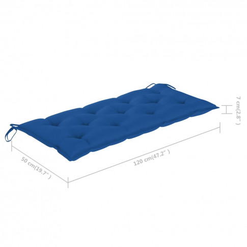 Wymiary niebieskiej poduszki do huśtawki ogrodowej Paloma 2X