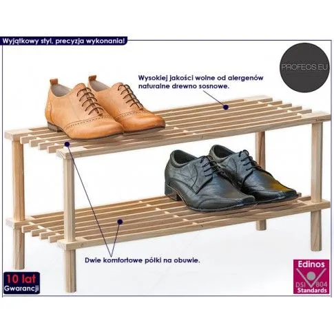 Fotografia Drewniany stojak na buty Horizonte - sosna z kategorii Szafki