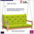 Drewniana huśtawka z jasnozieloną poduszką Paloma 2X infografika