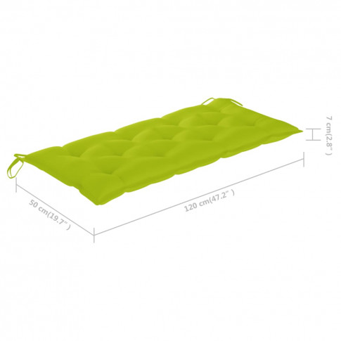 Wymiary jasnozielonej poduszki do huśtawki ogrodowej Paloma 2X