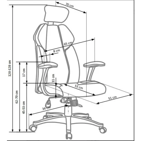 Szczegółowe zdjęcie nr 4 produktu Czarny biurowy fotel obrotowy z regulowanym zagłówkiem - Goldi