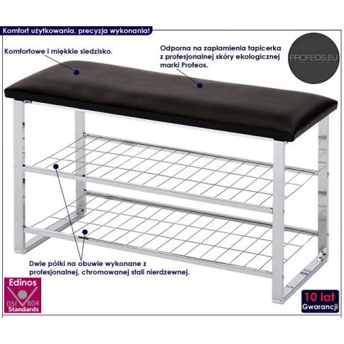 Fotografia Stojak na obuwie Nekker - czarny z kategorii Przedpokój