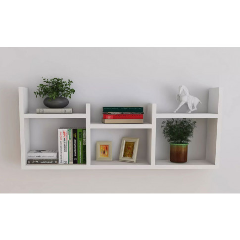 Biała minimalistyczna wisząca półka na książki Lorea 