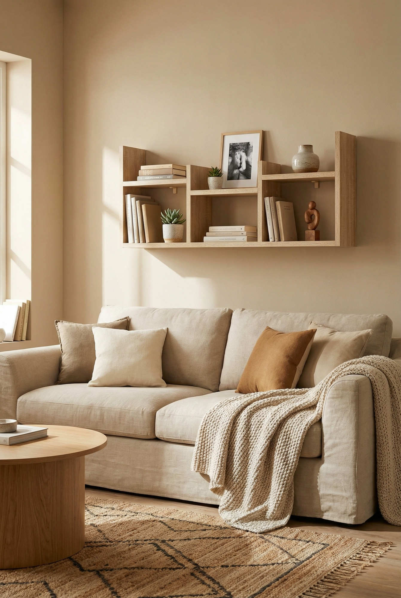 Wnętrze z półką wisząca Iwez dąb sonoma