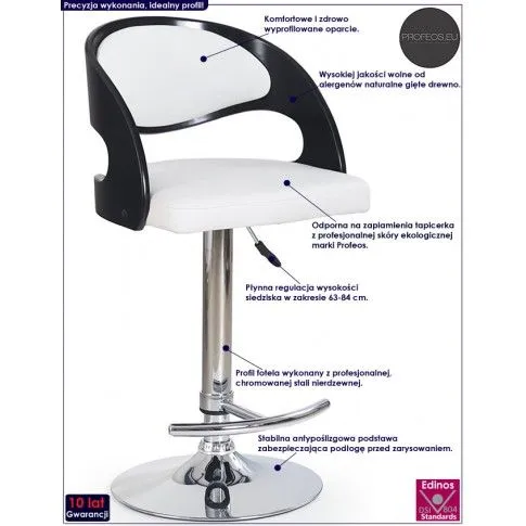 Fotografia Hoker z oparciem Tramio - biały z kategorii Hokery