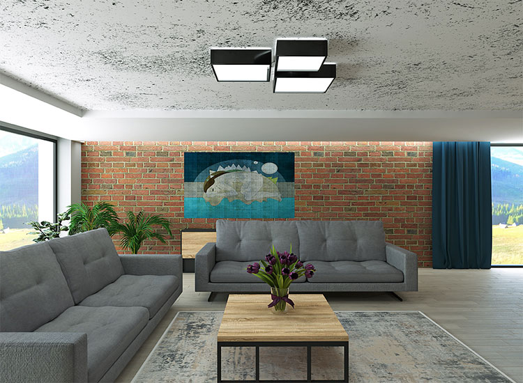Biały kwadratowy plafon sufitowy EXX216-Horux