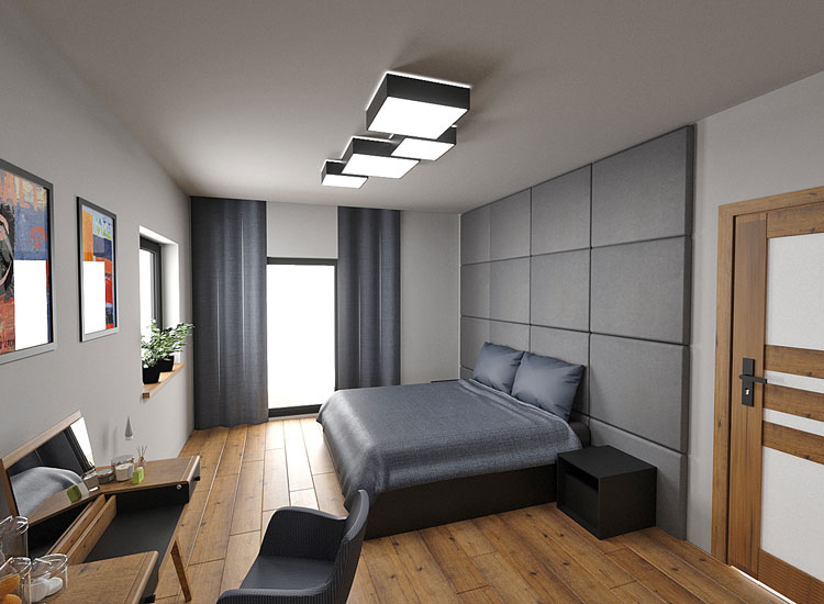 Szary kwadratowy plafon sufitowy EXX216-Retos