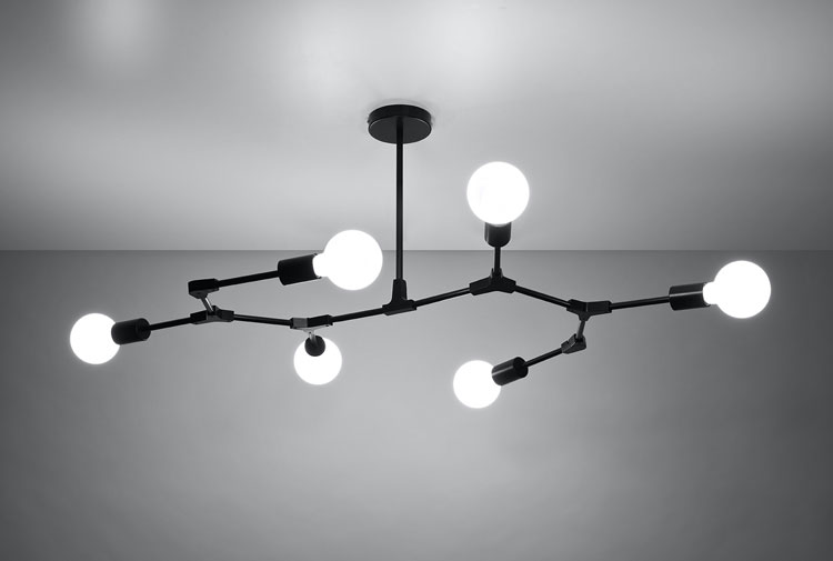 Czarny żyrandol industrialny EXX219-Plati