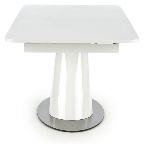 Biały lakierowany stół Hexo w stylu glamour