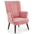 Różowy tapicerowany fotel do pokoju - Bovi