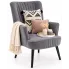 Popielaty fotel welwetowy do salonu - Estan