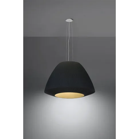 Minimalistyczny czarny żyrandol z abażurem z tkaniny EXX223-Belinda