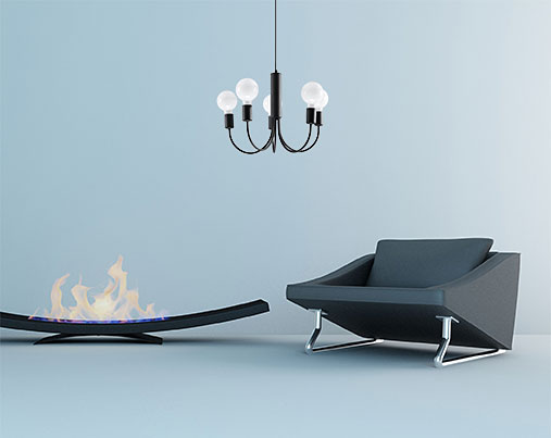 Czarny loftowy pięcioramienny żyrandol EXX224-Vespero