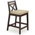 Zdjęcie produktu Drewniane krzesło do baru Lidan - ciemny orzech.