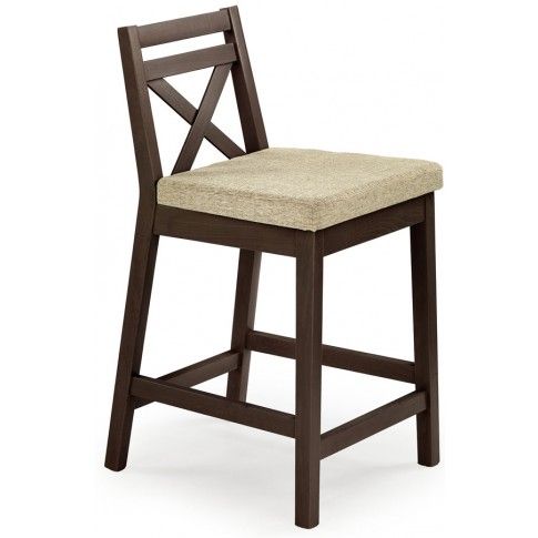 Zdjęcie produktu Drewniane krzesło do wyspy ciemny orzech - Lidan.
